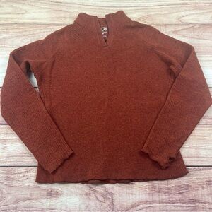 Mountain Hardwear Sweater Womens Small Orange Parafin Pullover Crop Thumbhole